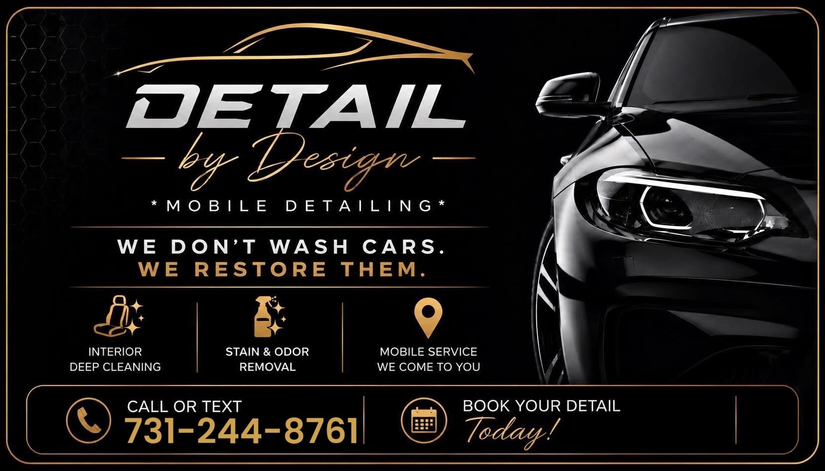 Detail by Design — Mobile Detailing, (731) 244-8761